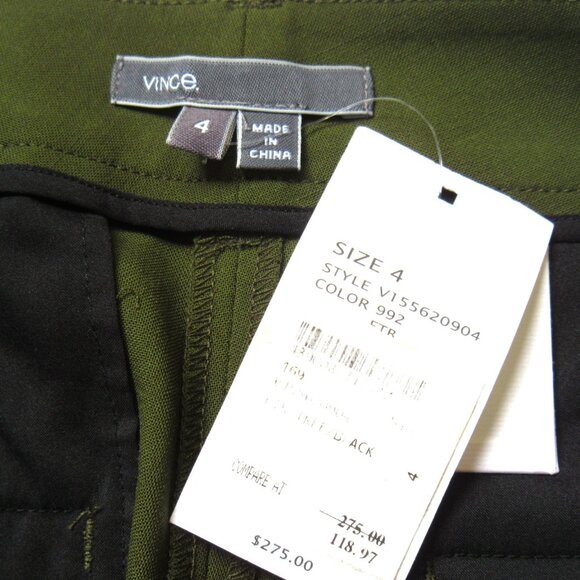 NWT Vince Side Strapping Tuxedo Trouser in Fir Tree Stretch Wool Pants 4 - Picture 5 of 10